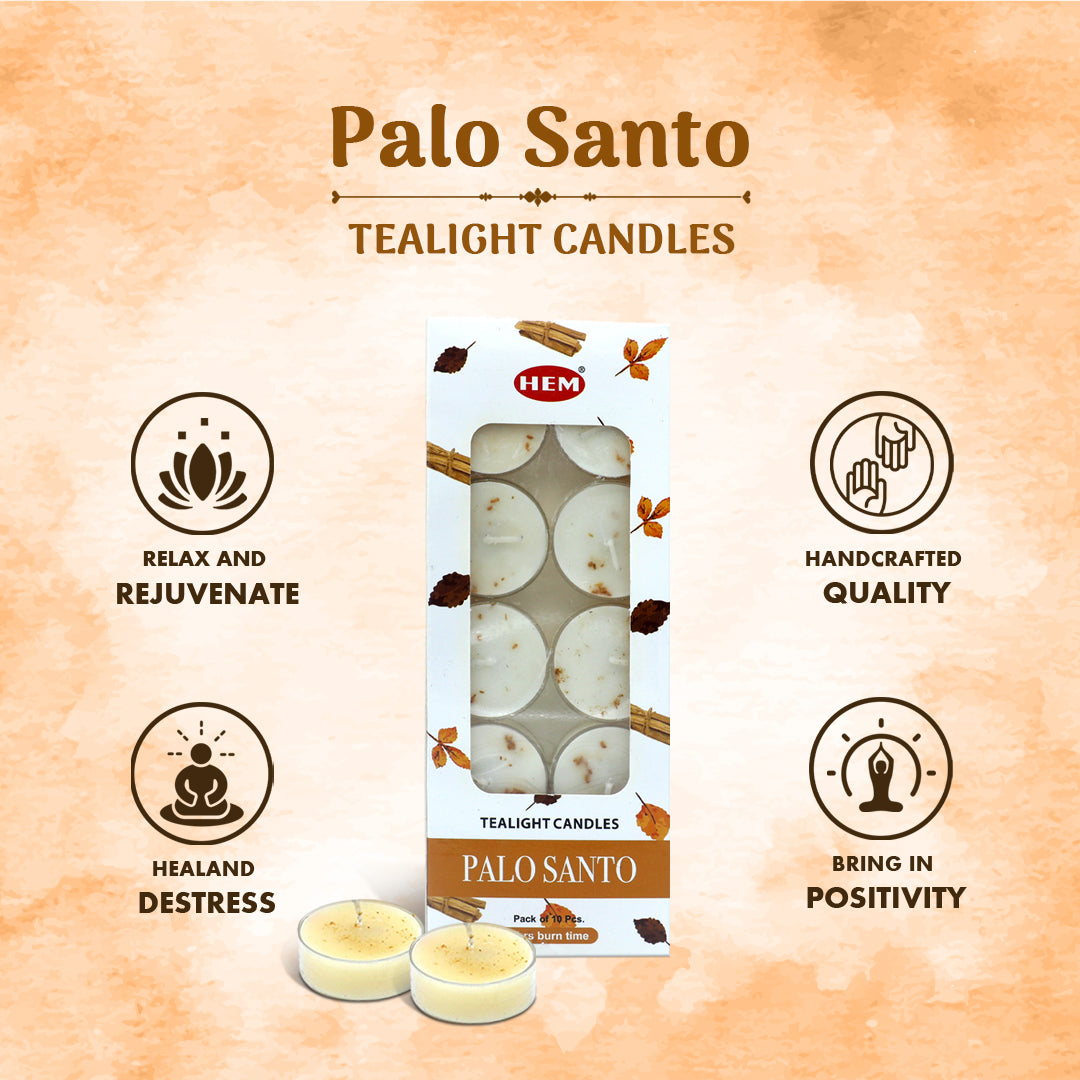 Palo Santo Tealight Candle - (10 Candles)