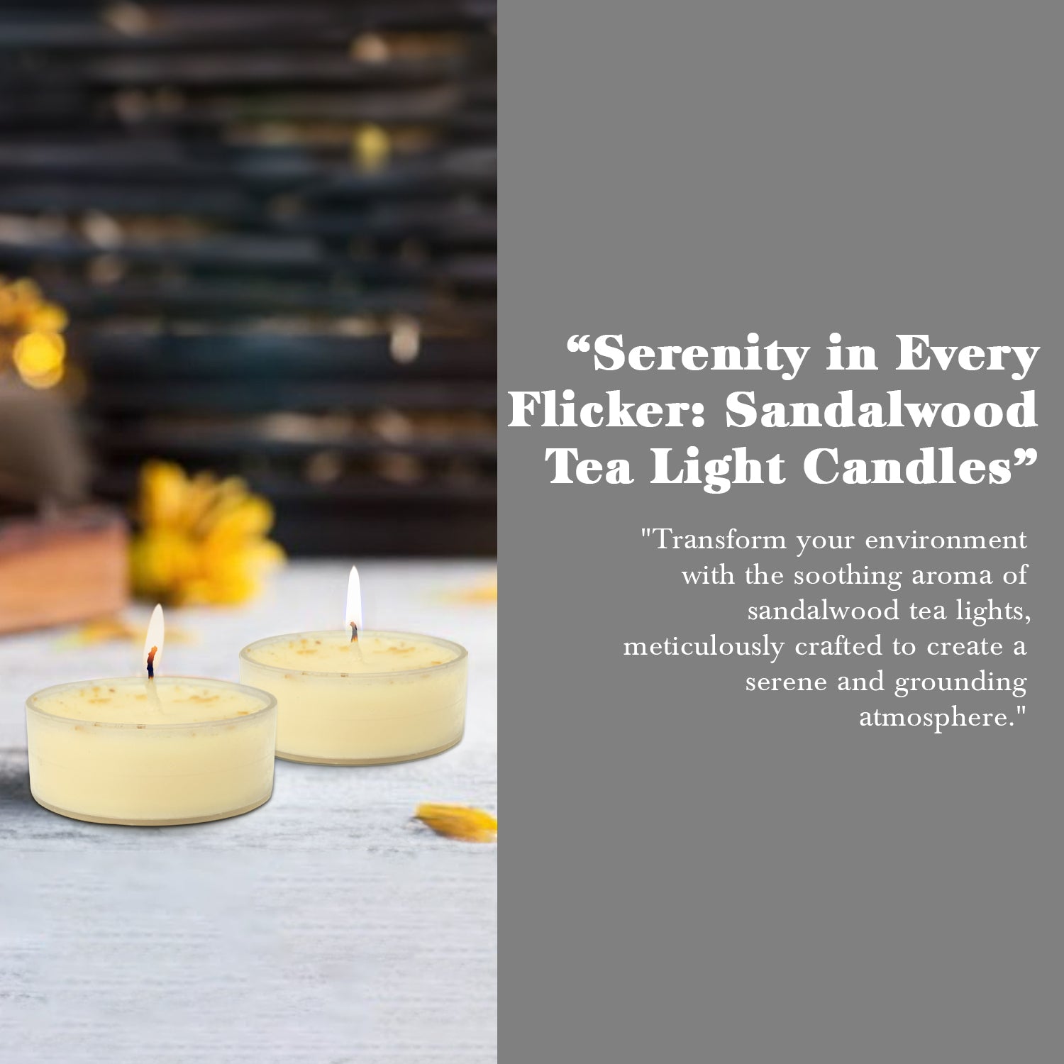 Sandalwood Tealight Candle - (10 Candles)