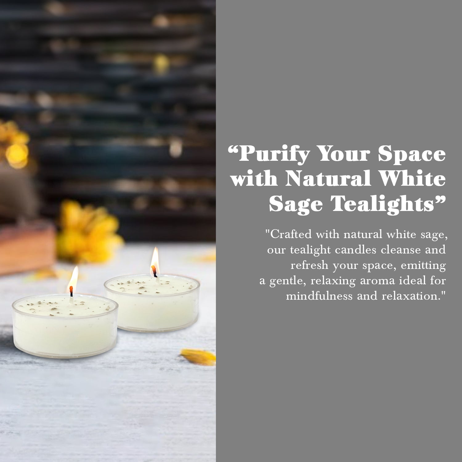 White Sage Tealight Candle - (10 Candles)