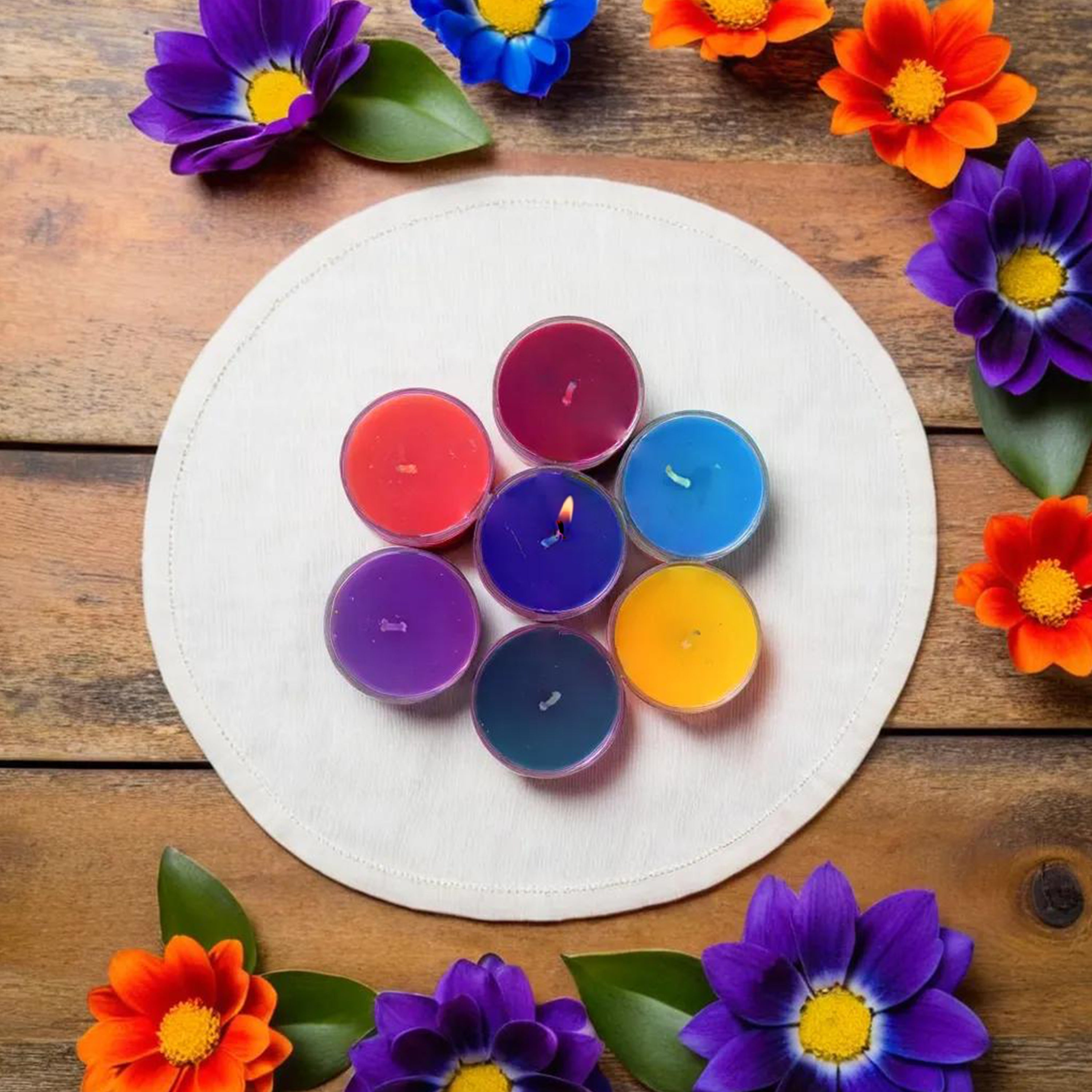 7 Chakra Tealight Candle