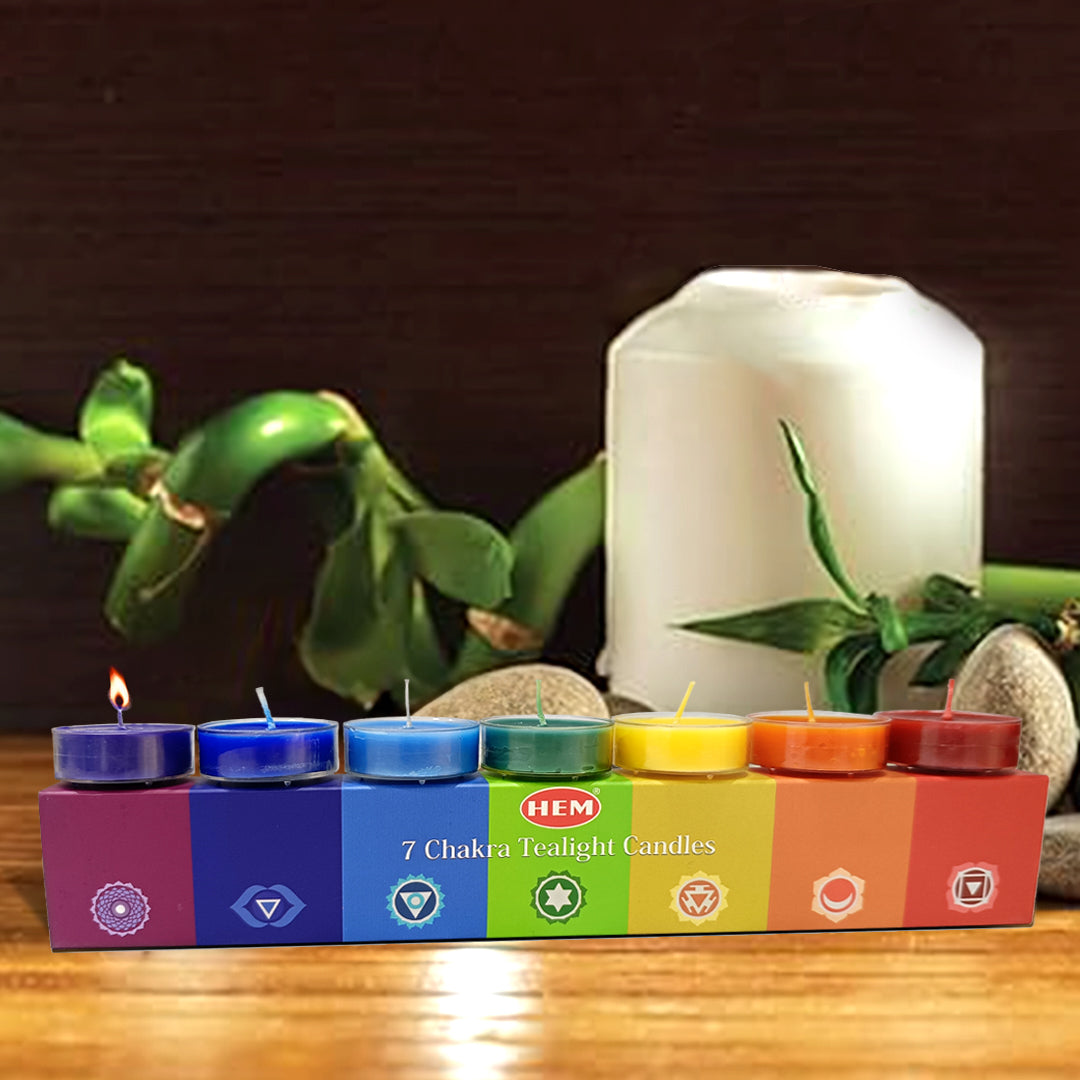 7 Chakra Tealight Candle