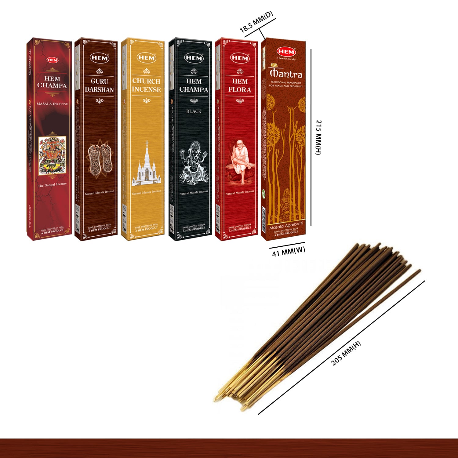 Hem Assorted Incense Sticks | Various Fragrances + Free Holder