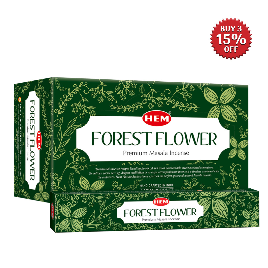 HEM Forest Flower Premium Masala Incense Sticks (12 Packets 15g Each)