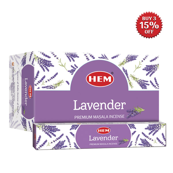 HEM Lavender Premium Masala Incense Sticks (12 Packets 15g Each)