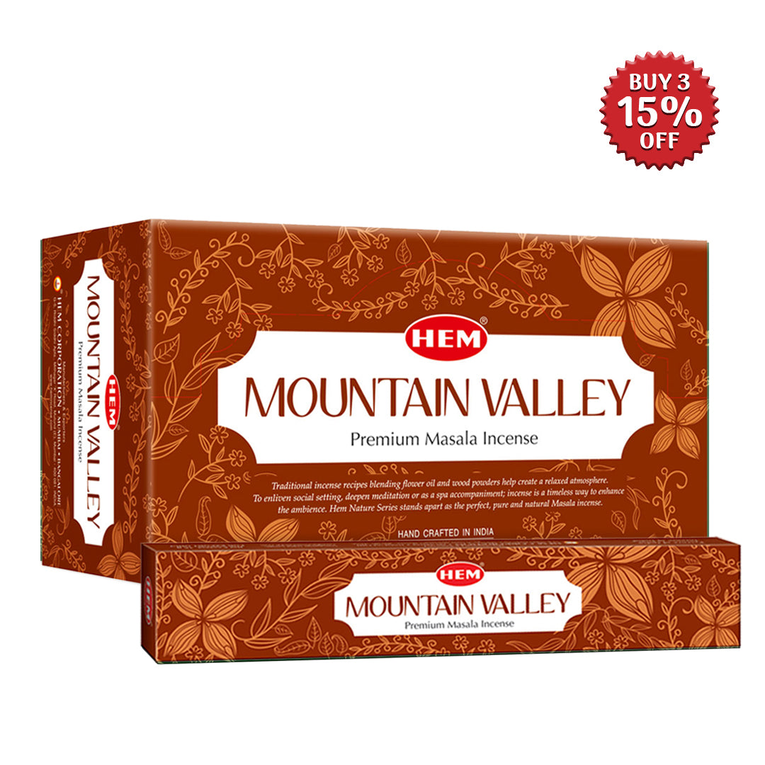 HEM Mountain Valley Premium Masala Incense Sticks (12 Packets 15g Each)