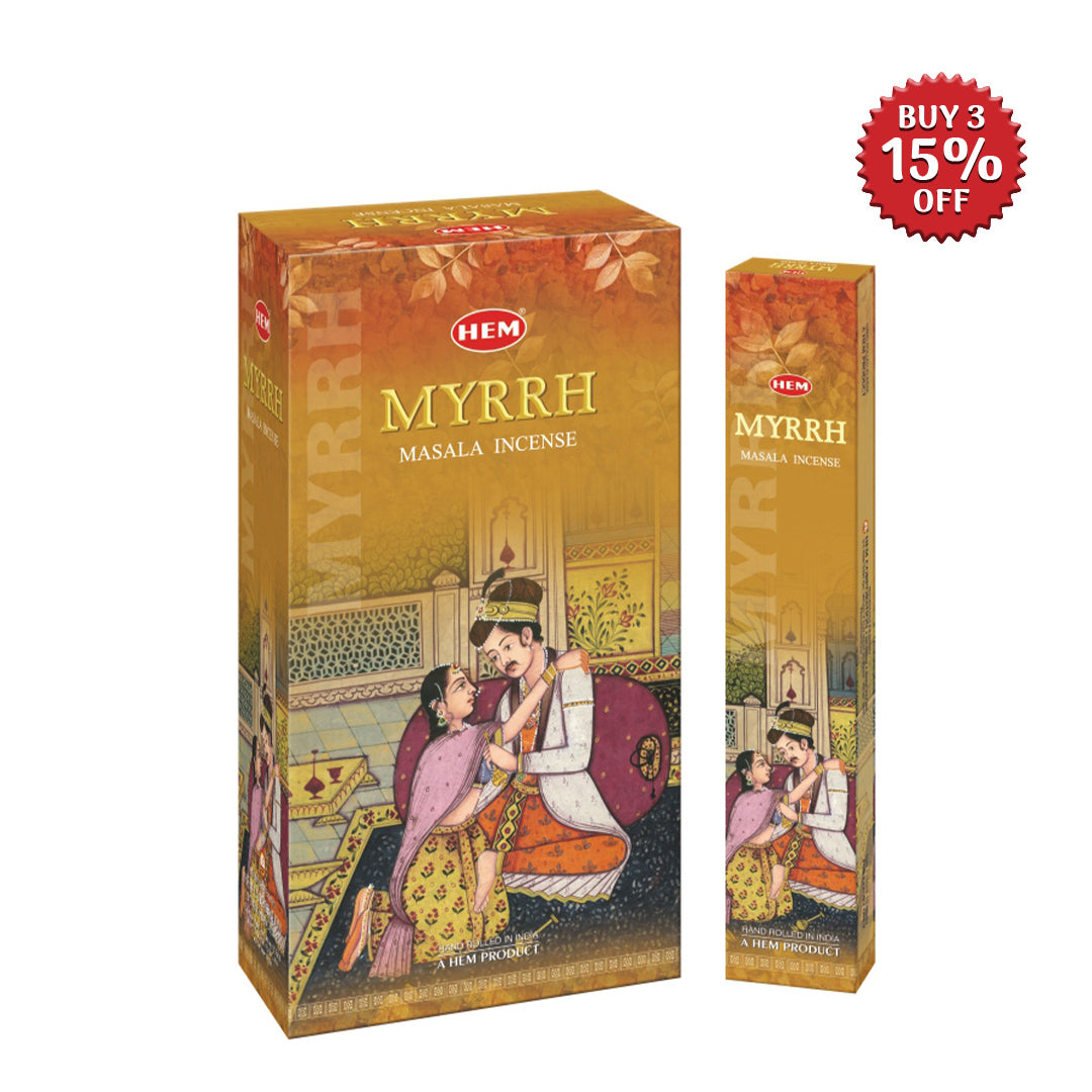 HEM Myrrh Masala Incense Sticks (12 Packets 15g Each)
