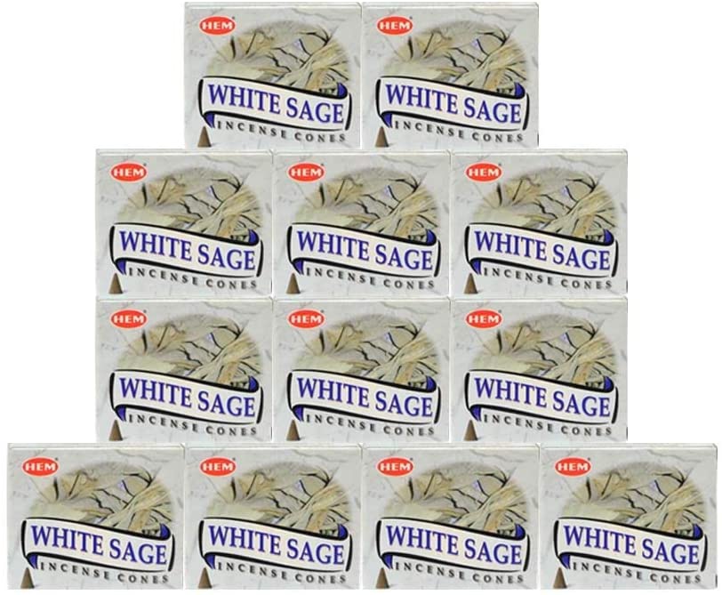White Sage Incense Cones 12 packets of 10 cones Each
