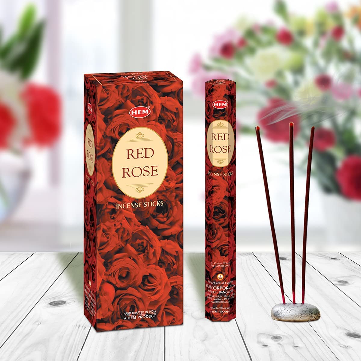 HEM Red Rose Incense Sticks (Pack of 120 Sticks)