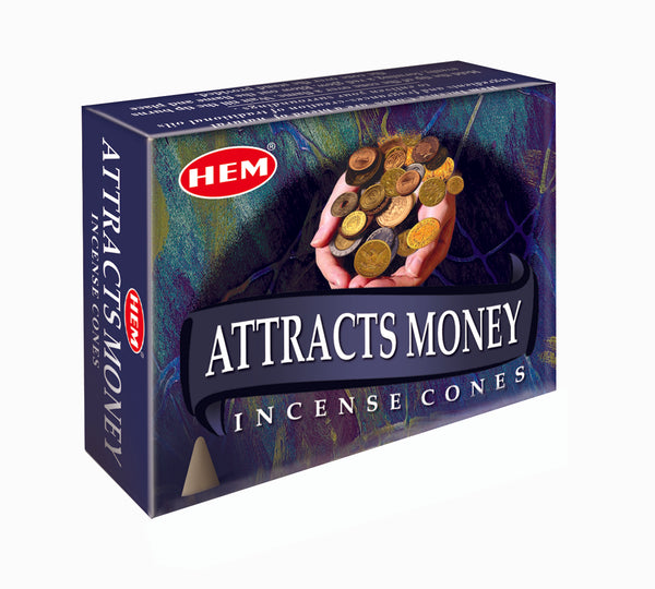 Attracts Money INCENSE CONES 12 PACKETS OF 10 CONES EACH