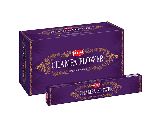 HEM Champa Flower Masala Incense Sticks (12 Packets 15g Each)