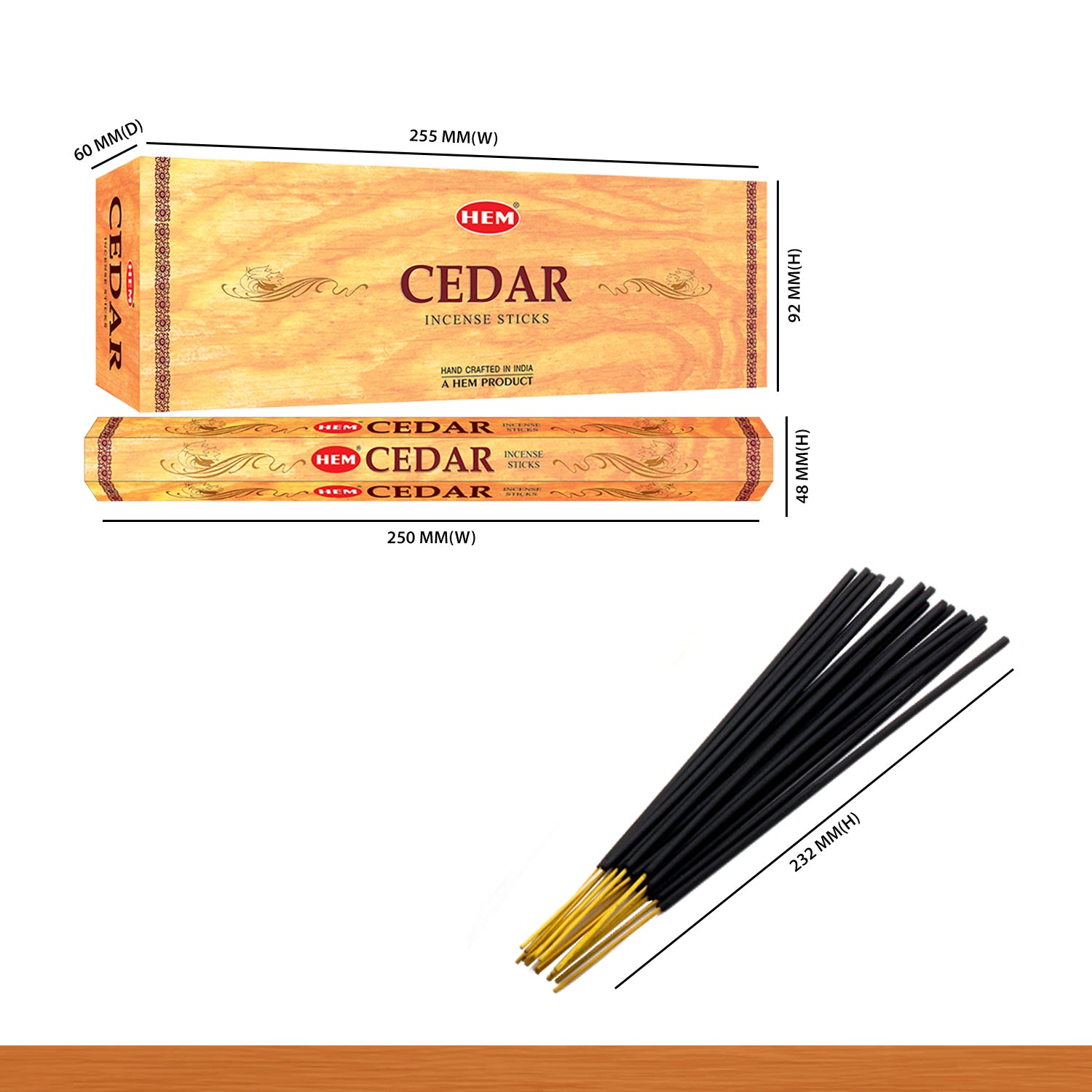 Cedar Incense Sticks (Pack of 120 Sticks)