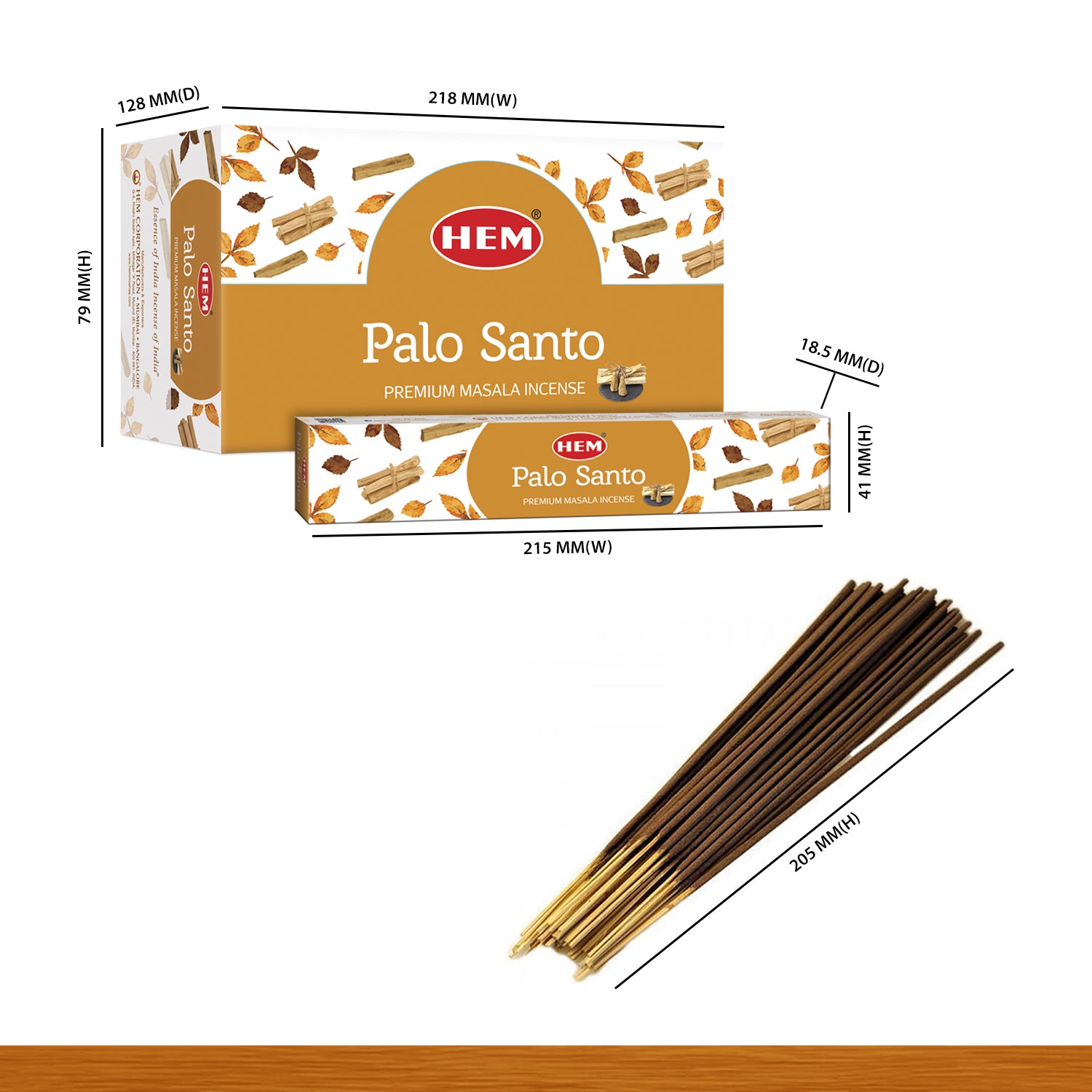 HEM Palo Santo Premium Masala Incense Sticks - 12 Packets (15g Each)