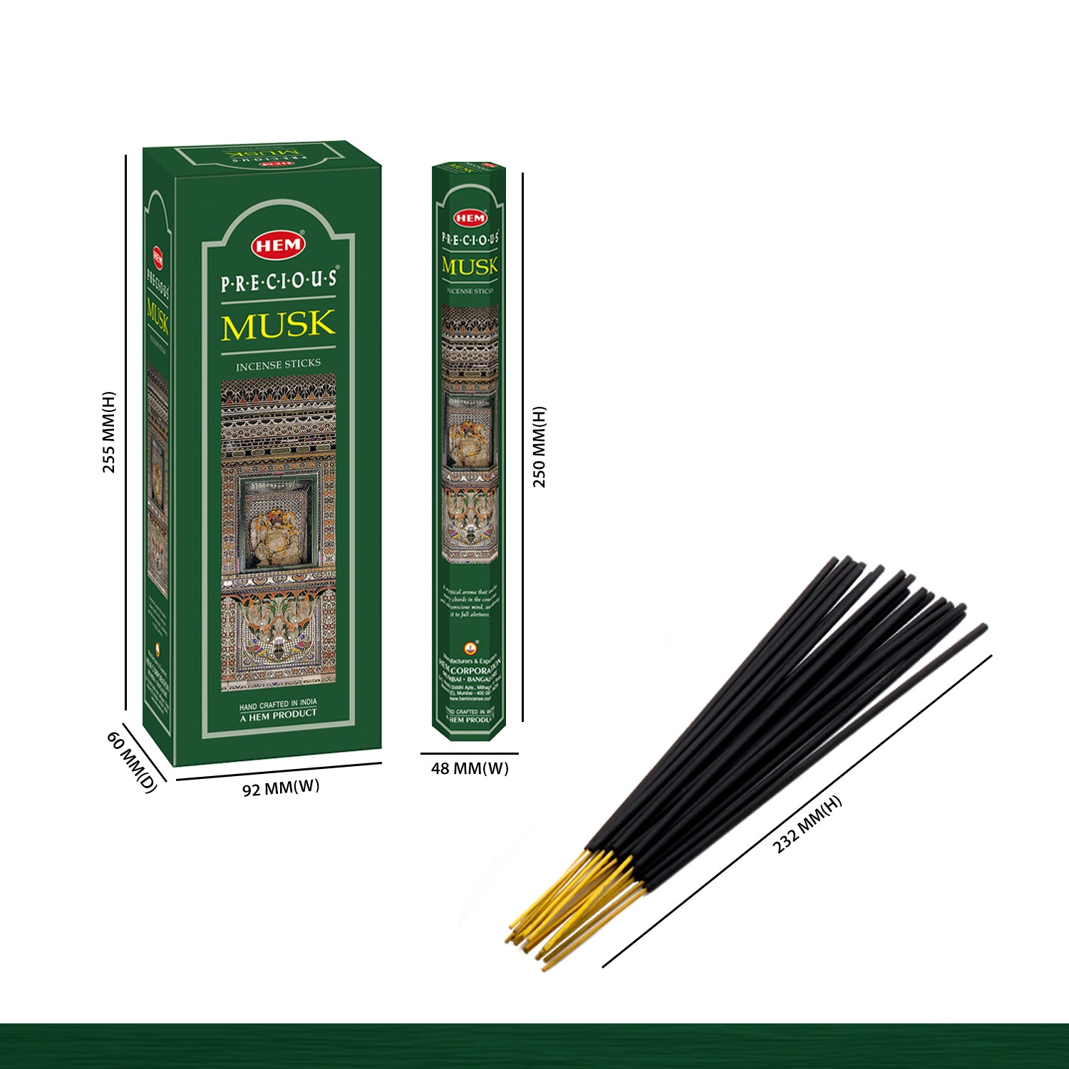 HEM Precious Musk Incense Sticks (Pack of 120 Sticks)