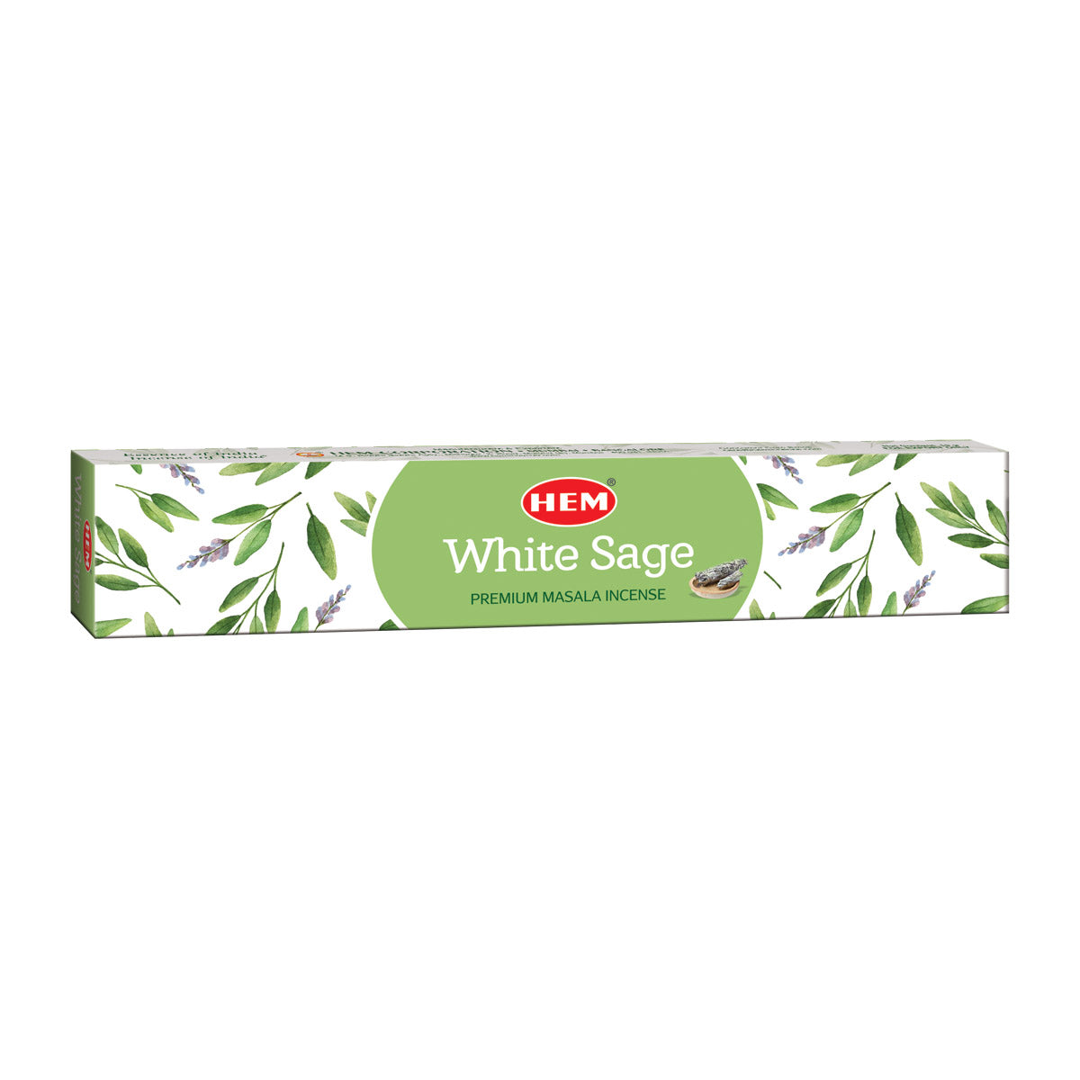 HEM White Sage Premium Masala Incense Sticks (12 Packets 15g Each)