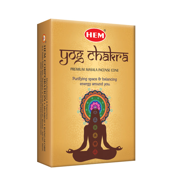 YOG CHAKRA MASALA BIG INCENSE CONES 6 PACKETS OF 20 CONES EACH